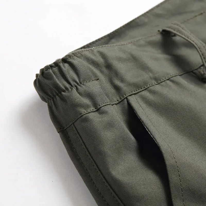 Summer Cargo Work Suit Men Thin Multiple Pockets Shirts Jacket + Trousers Tactical Military Cotton Breathable Cotton 2pcs Sets 4