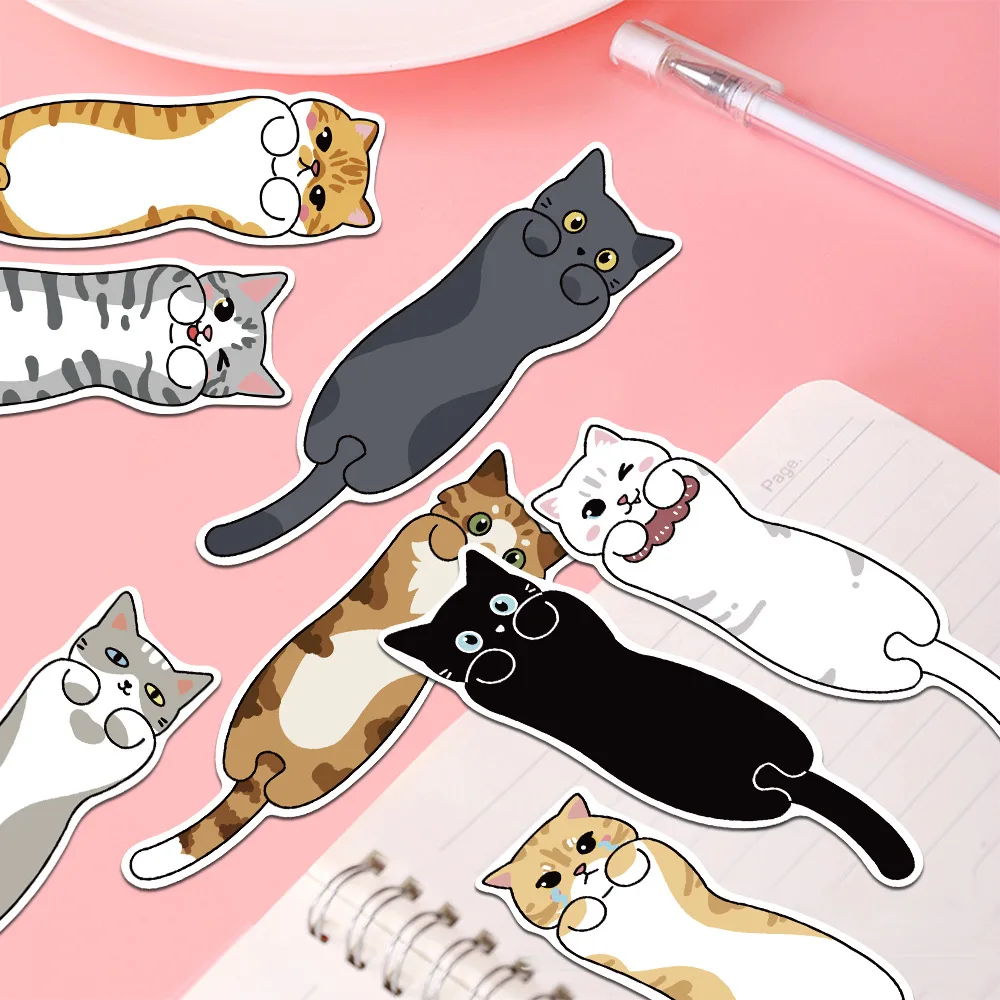 30Pcs Cartoon Reading Cat Bookmarks Set Cute Aesthetic Page Markers for Students DIY Book Annotation Stationery Supplies animal bookmark,bookmarks stationery supplies