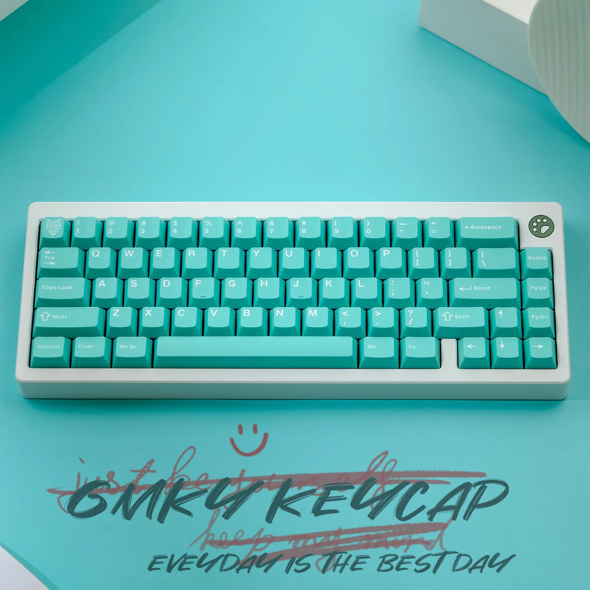 Колпачки для клавиш GMKY Tiffany 7U, колпачки для клавиш с вишневым профилем, двойные колпачки из АБС-пластика, колпачки для клавиш ABS для механической клавиатуры MX Switch