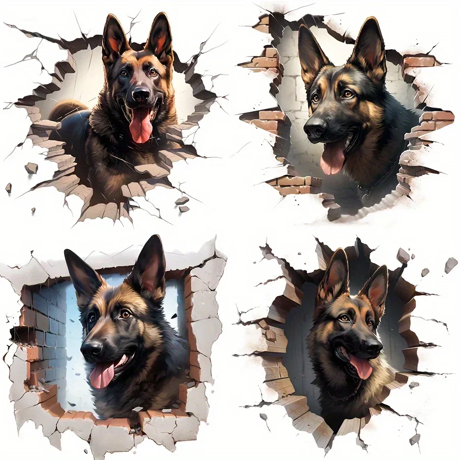 

Car Sticker 4 In 13D German Dog Decals For Vans Motorbikes Walls Laptops Trucks Masking Marks Wallpaper Random Car AcesssoriesFo
