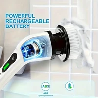 1 ensemble de brosses de nettoyage électriques, brosse rotative électrique sans fil, 7 têtes de brosse et poignée d'extension réglable, brosse de nettoyage pour salle de bain, outils de nettoyage ménager 5