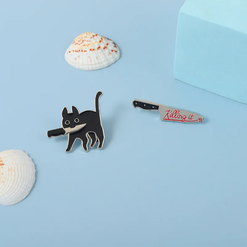 Cartoon Brooch Cute Kitten Brooch Pin Backpack Jacket Shirt Accessories Button Pin Collar Alloy Badge
