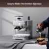Professional Espresso Machine with Built-In Grinder and Milk Frother, 15 Bar Cappuccino and Latte Maker 5