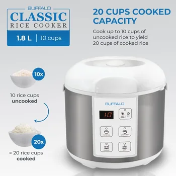 Buffalo Rice Cooker with Clad Stainless Steel Inner Pot 2