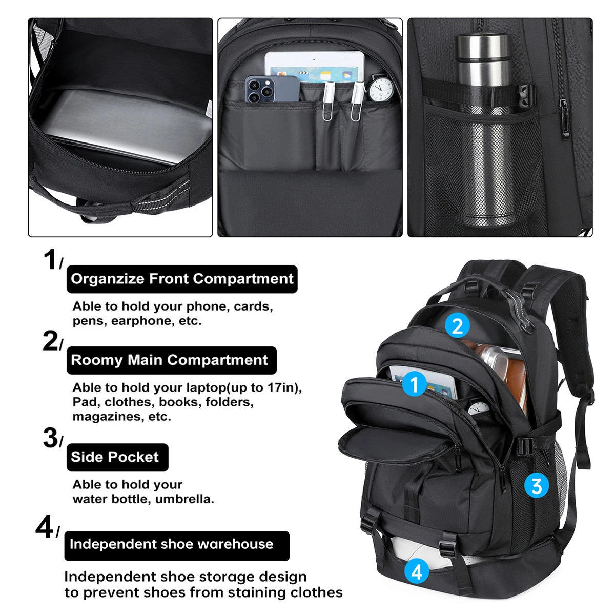 Backpack for Men, Business Commuting, Travel, Computer Bag, Large Capacity Outdoor Backpack, Casual Bag, Business Trip, Student Bag, Female High School Student