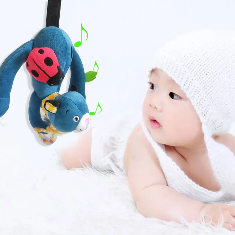 

Newborn Baby Rattles Rabbit Bear Grab Ability Training Toys 0-12 Months Infant Stroller Bed Hanging Bell Plush Dolls Boys Girl