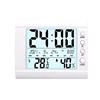 Digital Wall Desk Clock with Temperature Humidity Date Week Large LCD Display Battery Operated Alarm Clock for Bedroom 6