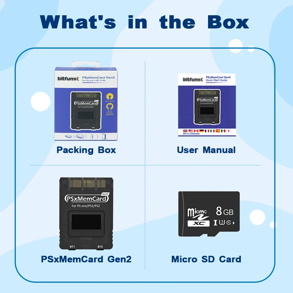 PlayStation4 - 令  microSDカード Bitfunx Psxmemcard PS1 Memory Card for SONY Playstation 1 PS