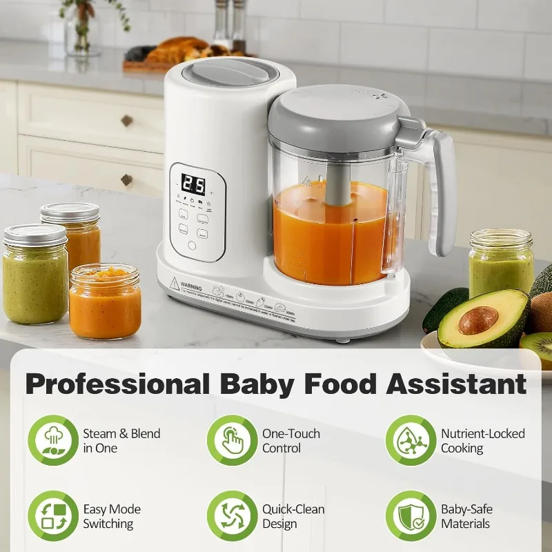 Baby Food Maker Steamer Blender 4 in 1 Auto Steam Blend and Puree Maker Self-Clean for Healthy Baby Toddler Meal Prep BPA-Free 2