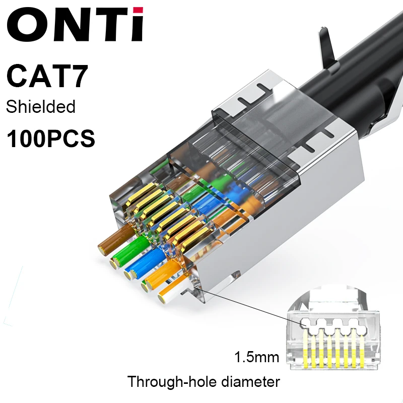 network wire tester ONTi RJ45 Crimp Tool Pass Through Crimper for Crimping Cat8/7/6/5 Cat5e Connector with Replacement Blade Ethernet Cable Stripper network repair kit Networking Tools