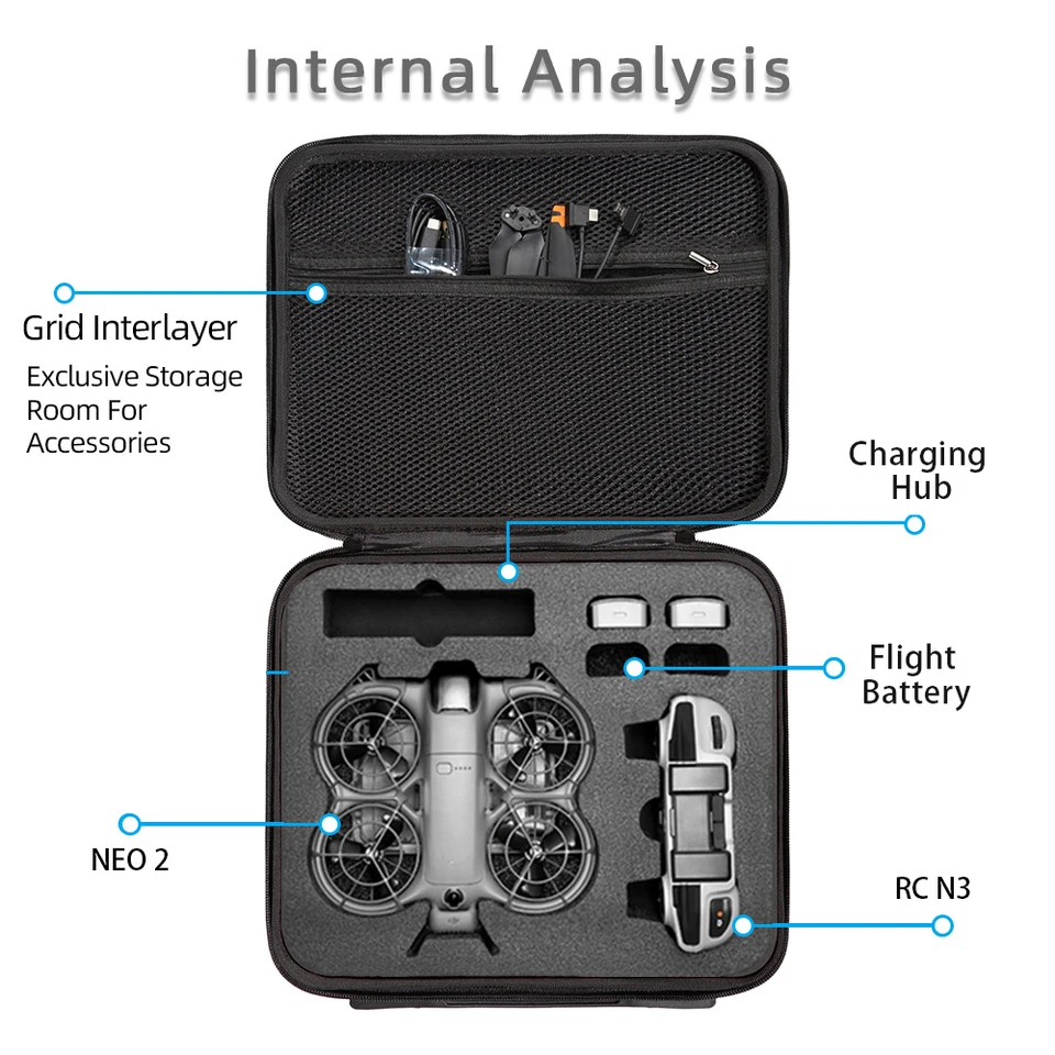 Custodia Rigida Impermeabile GAGITERVR Per DJI Neo - 6 Batterie E Accessori
