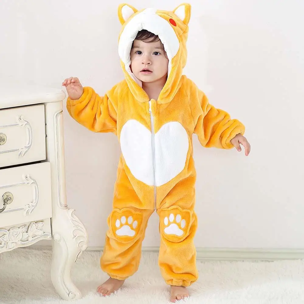Children's Kigurumi Flannel Pajamas Unicorn Panda Dinosaur Onesies
