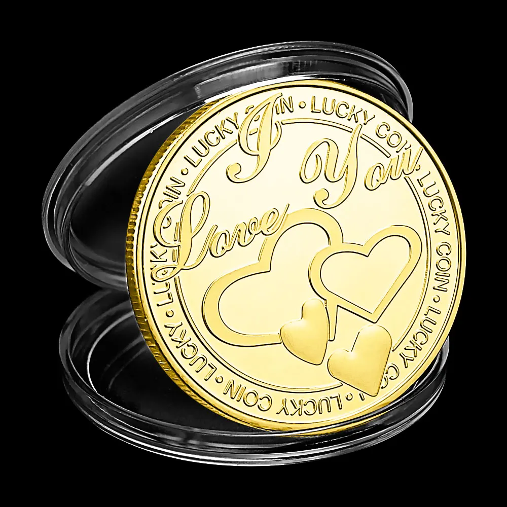 I Love You Creative Gift Silver Gold Plated Souvenir Coin My Heart Is Bursting with for Commemorative | Дом и сад