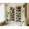 Ladder Shelf, 6 Tier Black Bookshelf, 86 Inch Wall Mounted Book Shelf with Metal Frame, Ladder Bookshelf Bookcase for Bedroom 3