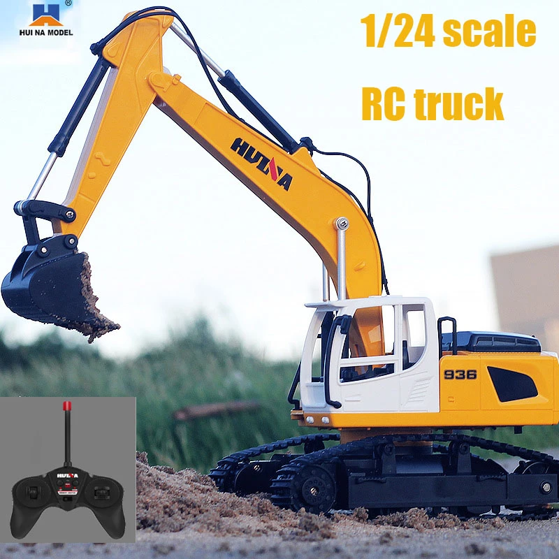 Huina 1:24 1516 RC Cars 2.4G Six-Way Remote Control Excavator Simulation Engineering Vehicle Exquisite Souvenir Boy Children Toy 2