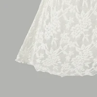 Robe en dentelle à épaules dénudées pour filles de 8 à 12 ans, détail nœud sur le devant et dos uni, robe sirène pour enfants 5