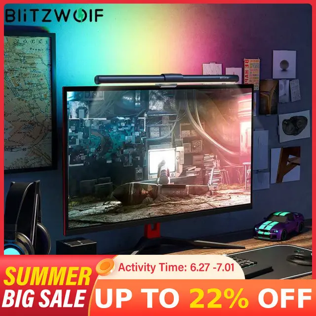 BlitzWolf Stepless Dimming Eye-Care LED Desk Lamp For Computer PC Monitor Screen Hanging Light Bar LED Reading Powered Lamps