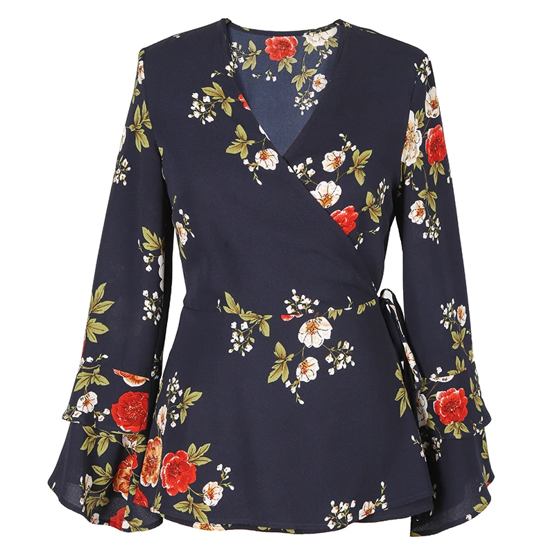 Chiffon Tops for Ladies Black V Neck Long Sleeve Lace-up Top for Ladies Casual Spring Summer fashion women s butterfly print blouse shirt 2021 spring summer casual long sleeve v neck ladies buttons tops loose blouses