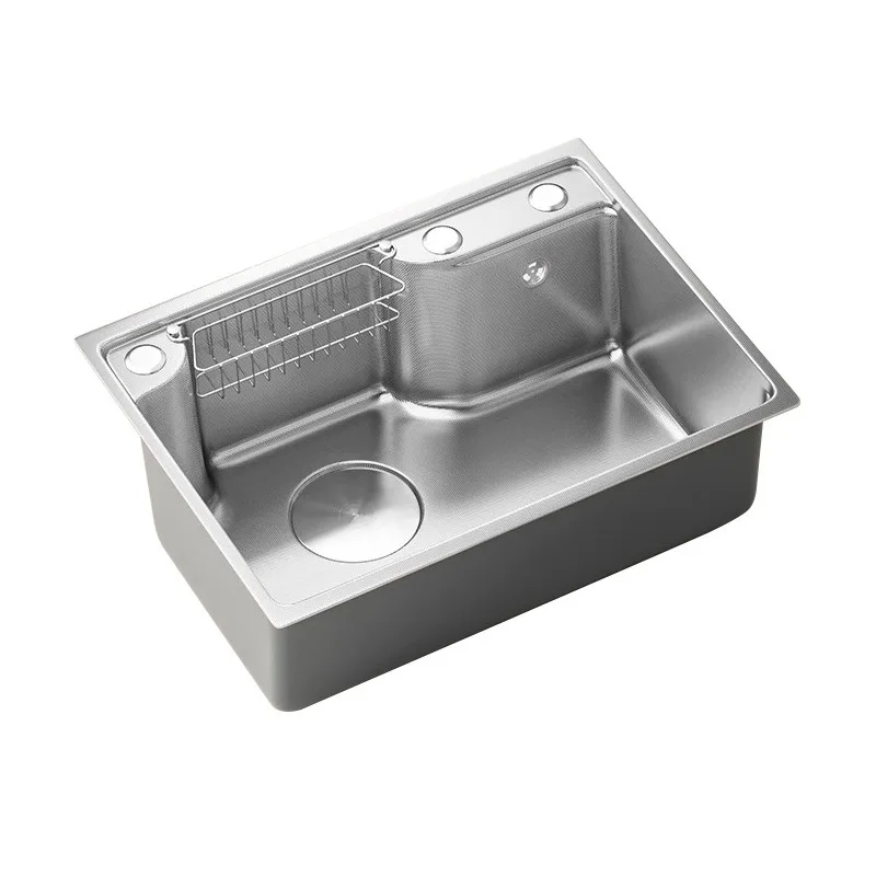 Small Space Honeycomb Kitchen Sink 304 Stainless Steel Vegetable Basin Single Bowl Multifunctional Dishwashing Sink