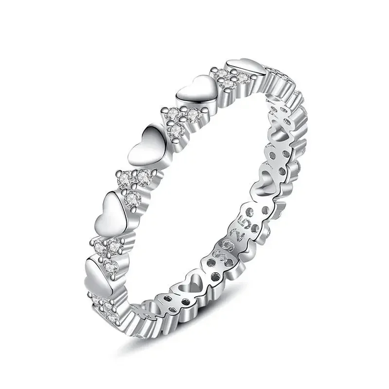 

2023 January Colloction Silver Amethyst Finger Rings for Women Heart Shape Wedding Promise Ring Bridal Party Gift