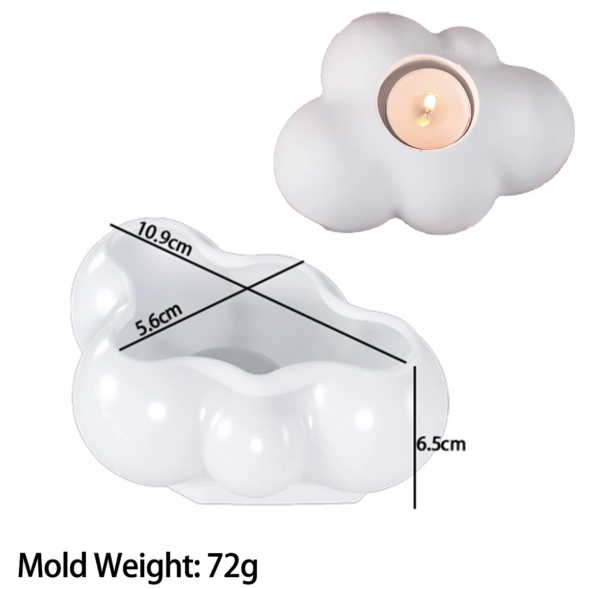 Description Picture 2 of item3D Cloud Candle Holder Silicone Mold DIY Gypsum Cement Candlestick Jewelry Storage Display Irregular Tray Mold Crafts Home Decor