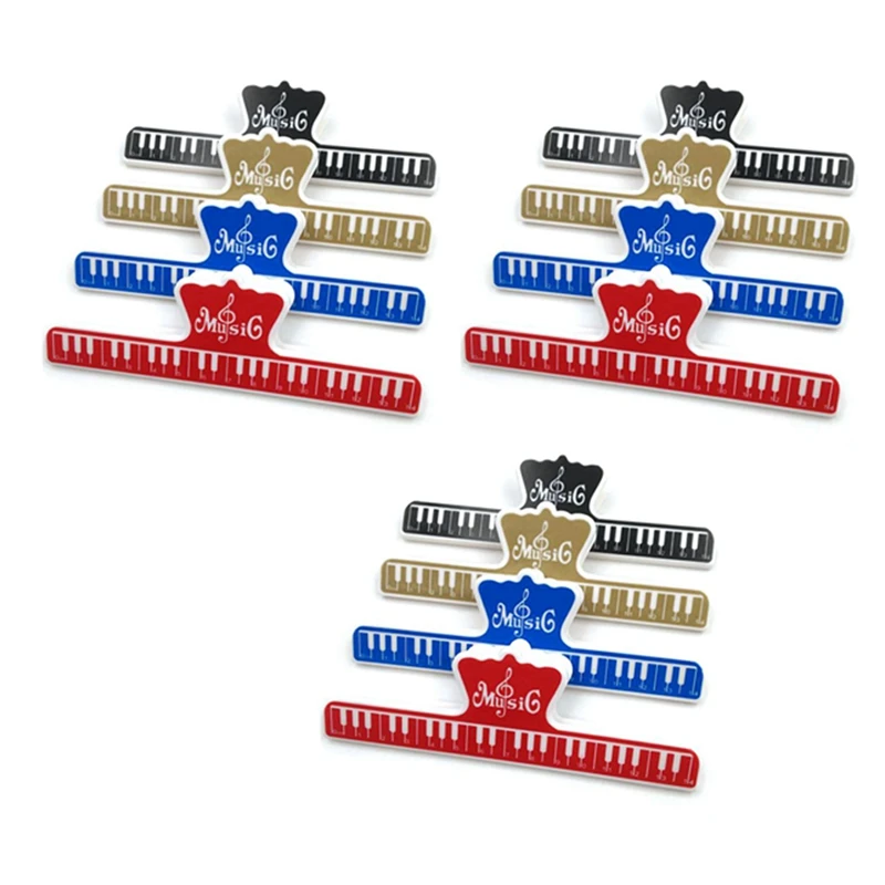 

12 Pcs Music Book Note Paper Ruler Sheet Music Spring Clip Holder For Piano Guitar Violin Viola Cello Performance