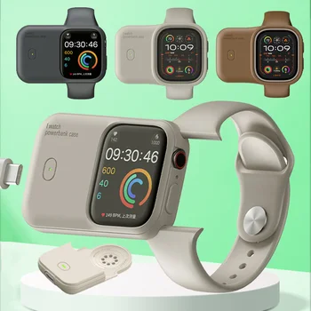 Wireless Portable Charger Power Bank Case For Apple Watch 45mm 44mm 40 41mm 46mm Spare Battery Charging Powerbank Ultra 2 49mm ﻿
