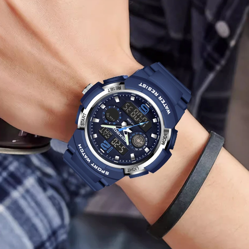 FOXBOX New Digital Watches For Men Military Silicone Sports Waterproof Watch Men Fashion Business Men's Quartz Wristwatches