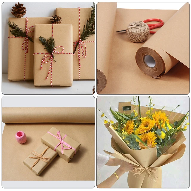 Kraft Wrapping Paper Roll 30cm*10m Recycled Kraft Paper for