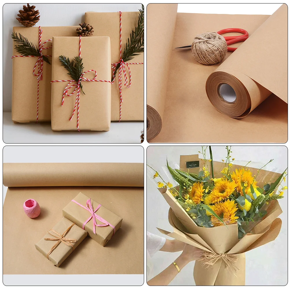 Hysen Brown Kraft Paper Roll for Gift Wrapping Dunnage and