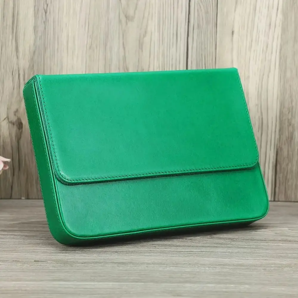 럭셔리 펜 케이스 상자 빈티지 이동식 펜 트레이 펜 보관 주머니 수제 마모 방지 만년필 가죽 케이스 학교