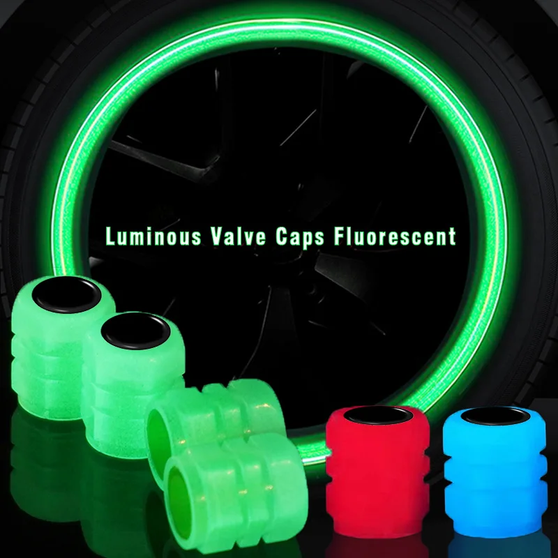 4Pcs Car Tyre Hub Luminous Valve Stem Caps for Jeep Renegade Patriot Wrangler Grand Cherokee