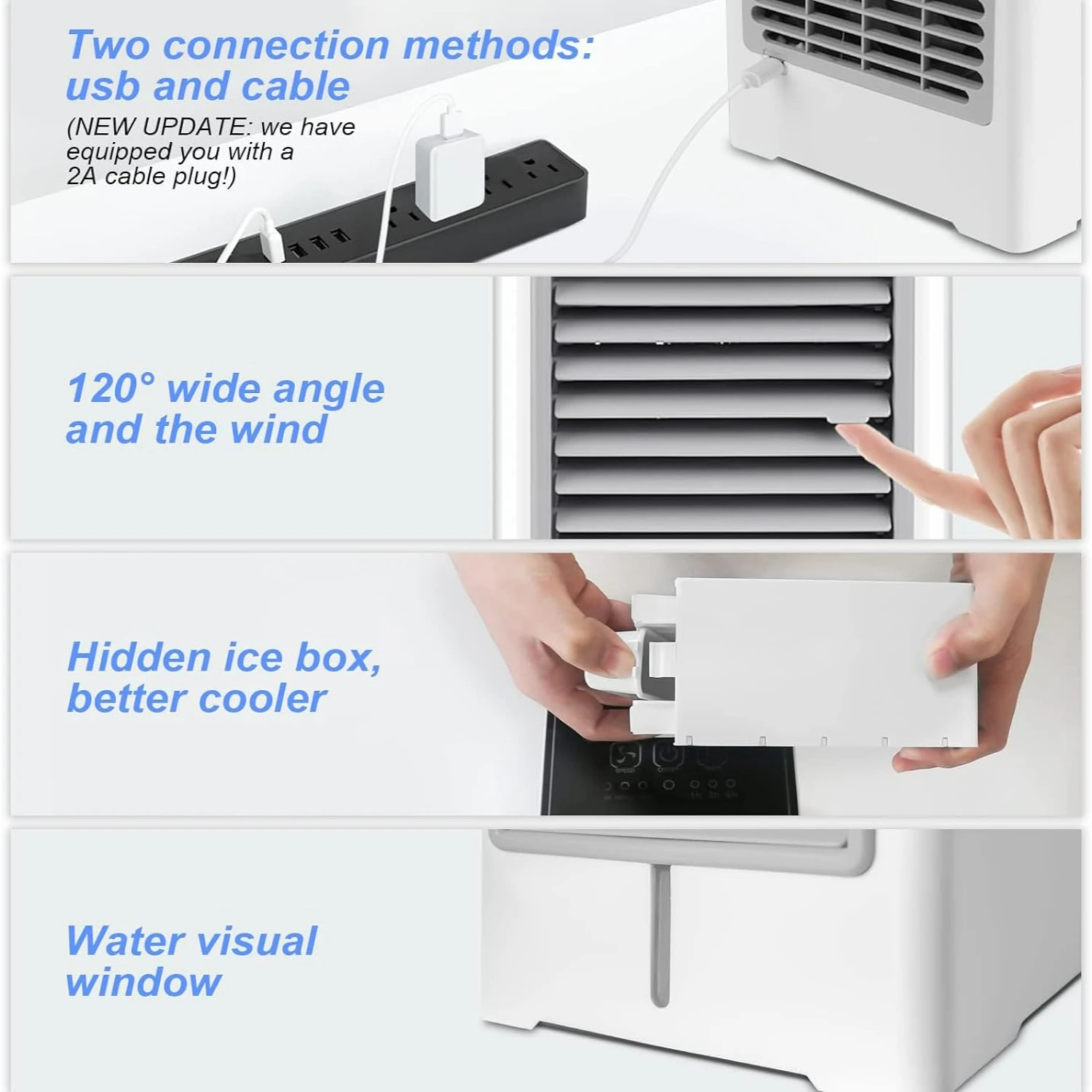 Stay cool and refreshed all day long with this portable and customizable air cooler-Enjoy maximum comfort relaxation at ho