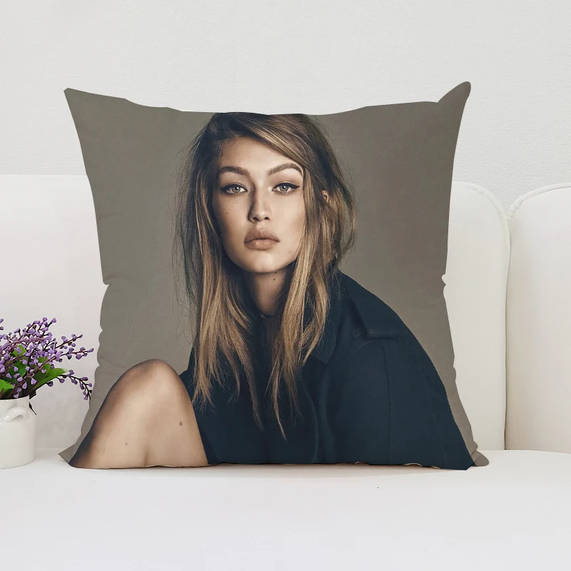

Home decoration pillowcase G-Gigi Hadid fan gift double-sided printed pillowcase sofa cushion cover car decoration 40x40cm