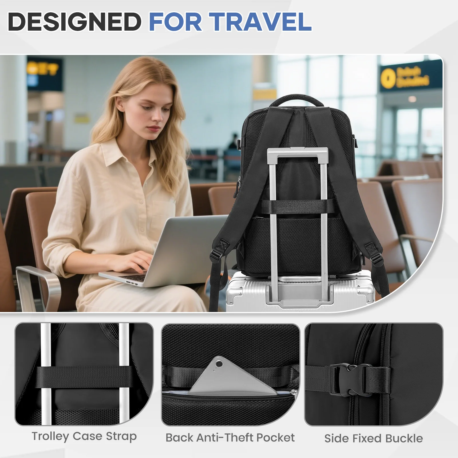 Vacuum Compression Backpack with Air Pump  Approved Airlines, Men Women Travel Backpack, Vacuum Storage Business Laptop Work Bag