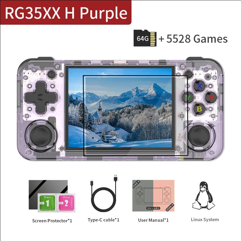 Anbernic RG35XX H Handheld Game Console 3.5-Inch IPS 64GB Retro Gaming Player