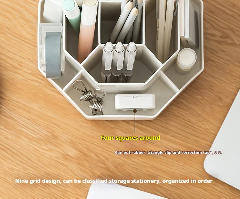 Rotating Pen Holder - Large Capacity Desktop Organizer | 360 Degree Rotation Resin Storage