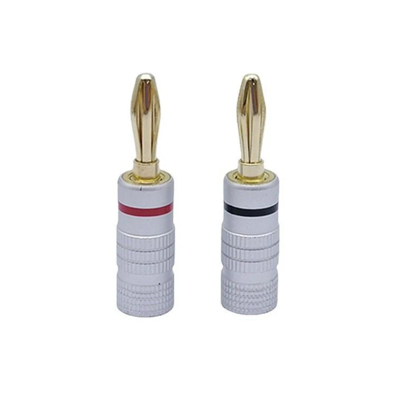 

Speaker 4mm Banana plug connectors Pure copper gold-plated banana plug audio speaker line plug red black