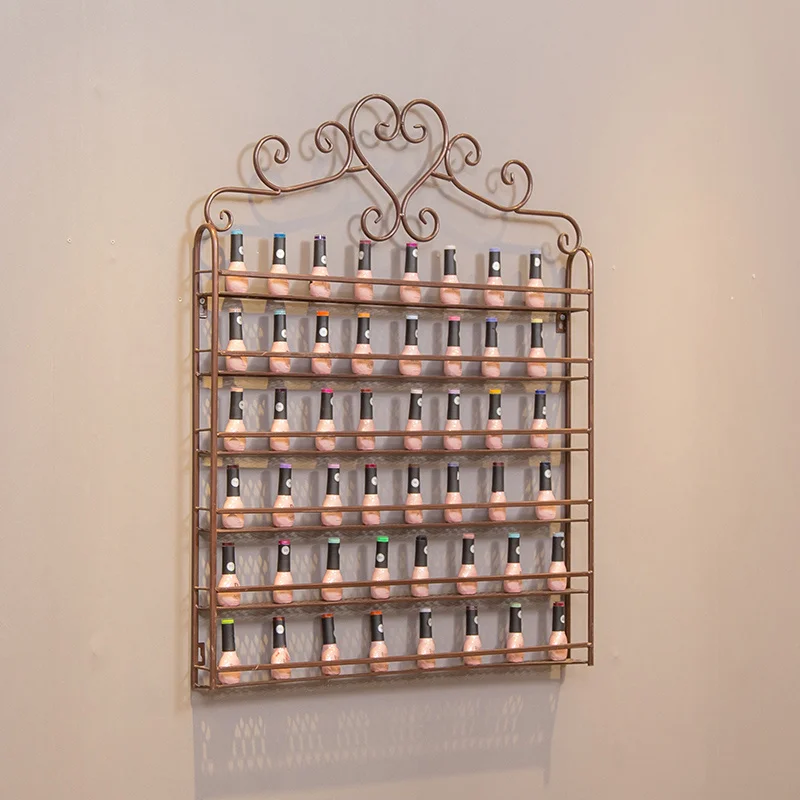 

European Six-layer Nail Polish Display Rack Iron Nail Oil Glue Storage Shelves Wall Hanging Cosmetics Decorative Shelf