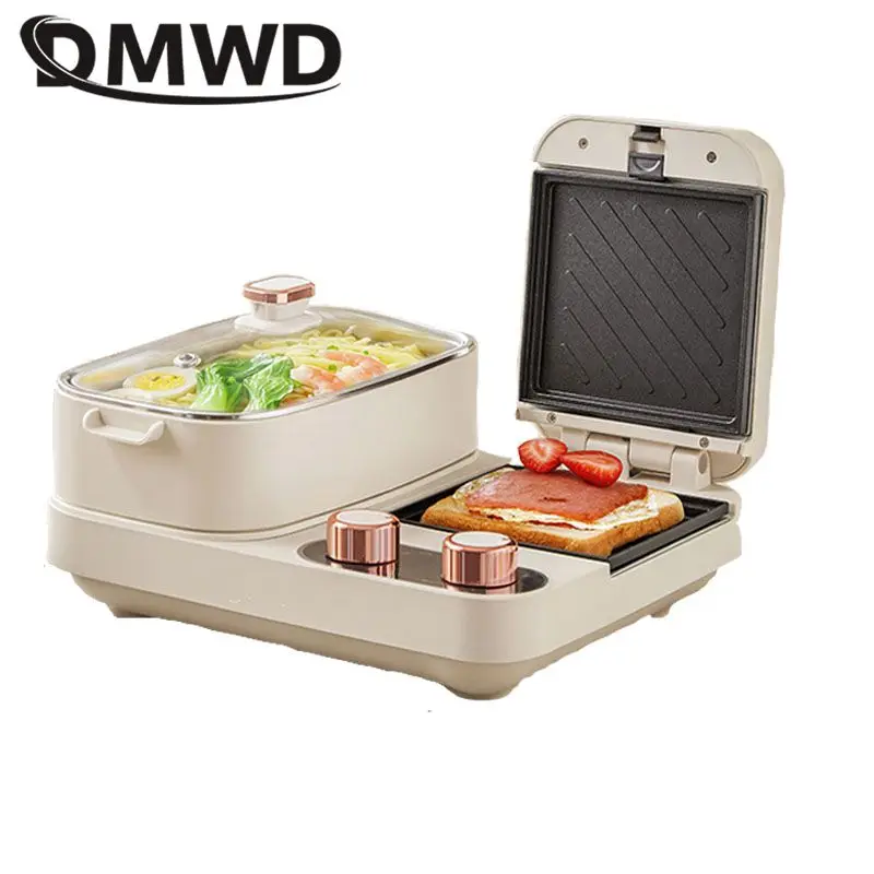 3in1 Household Breakfast Maker Toast Sandwich Baking Machine Fish Steak Omelette Frying pan Non-stick skillet Egg Noodles Boiler