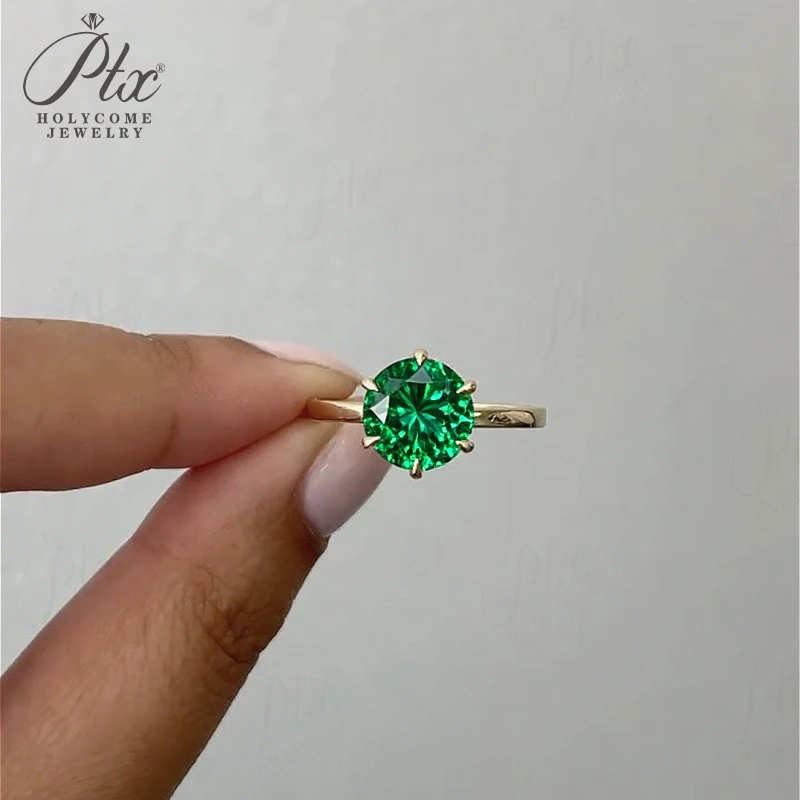 Damen-Ring, personalisierbar, 6 Krappen, runder, im Labor gezüchteter Rubin oder Saphir, Columbia, 925er Sterlingsilber, Hochzeits- und Verlobungsring, mit Zertifikat – Detail 6