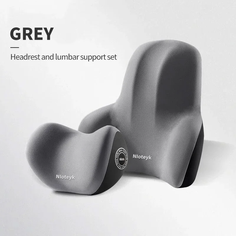 Luxurious Car Memory Foam Neck and Lumbar Support Cushion Set