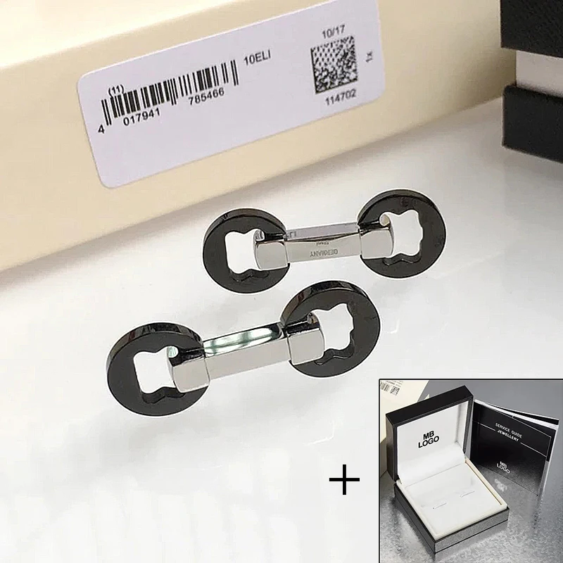 PJS Cuff Links MB Hollow Flower 316 Stainless Steel 1:1 High Quality 4 Colors Man Shirt Cufflinks Classic Buttons With Box Set