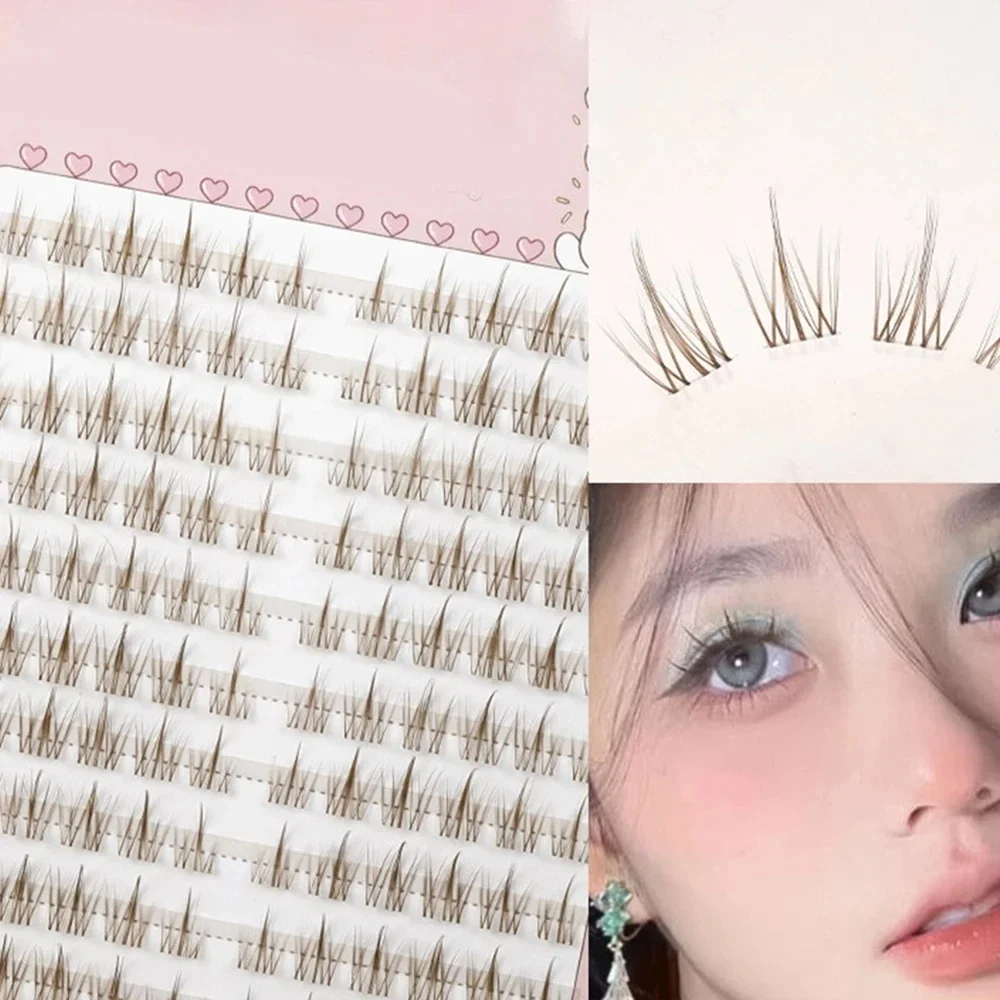 Sunflower Lashes - Brown Manga-Inspired Natural Soft Eyelashes, Large Capacity