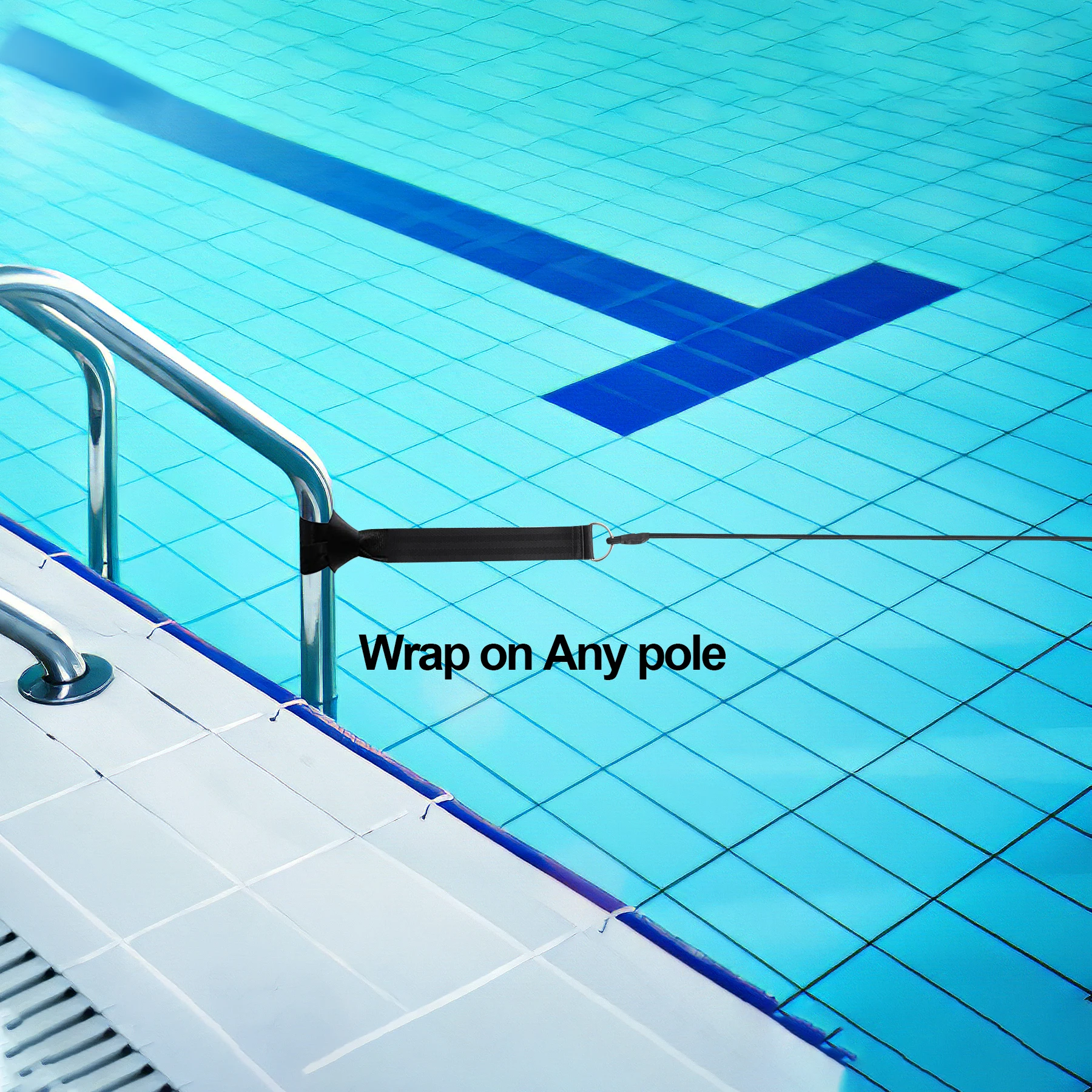 4M Adjustable Swimming Training Accessories Elastic Resistance Belt Pool in Place Safety Band Harness Stationary Tether For Kid 4