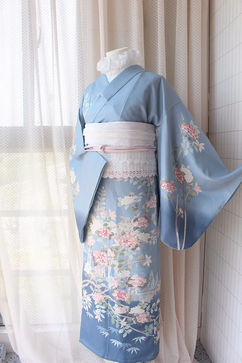 JapaneseTraditionalFormalWearKimonoLightBlueWomensYukata