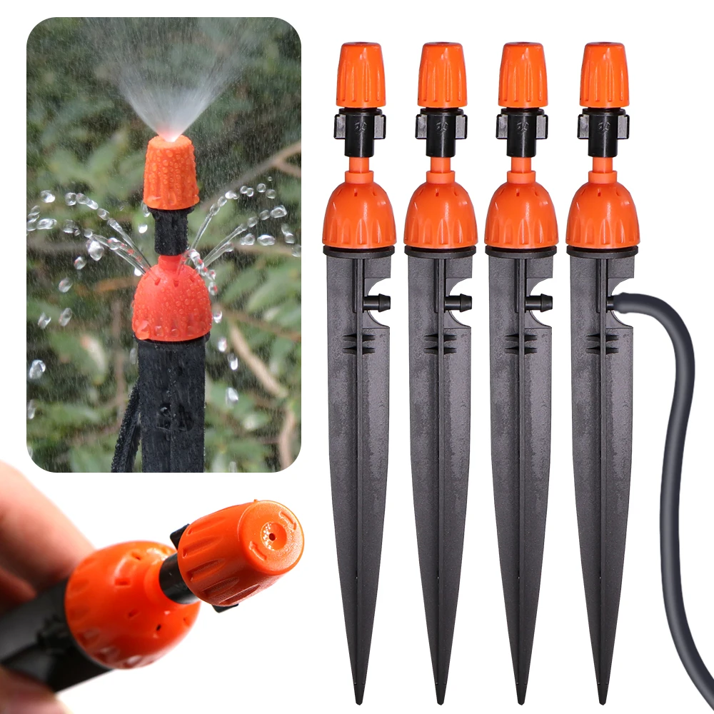 

10PCS Adjustable Irrigation Dripper Sprinkler 4/7mm Hose 2 in 1 360 Degree Garden Micro Spray Rotating Nozzle Misting Watering