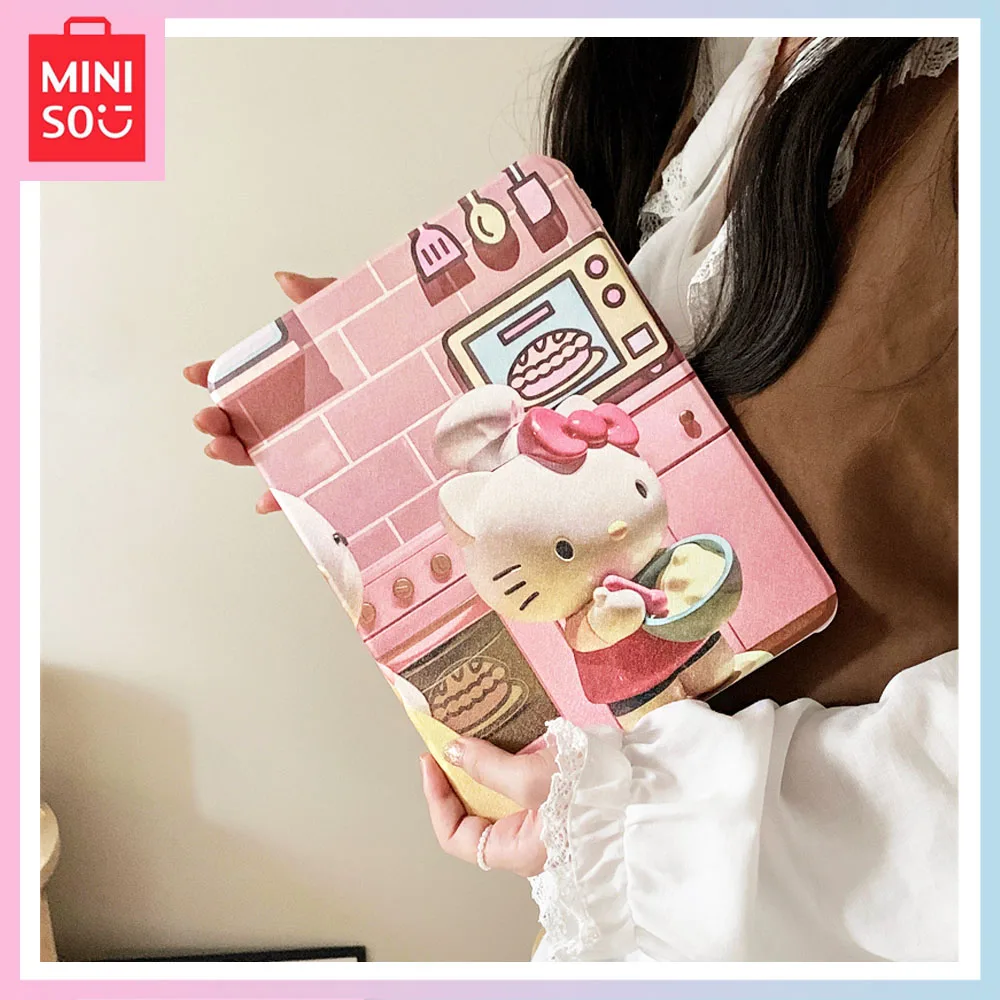 

Miniso мультфильм Hello Kitty милый iPadpro2022 чехол 10/mini6/air4 мягкий чехол анти падение Pro со слотом для ручки подарок на день рождения Рождество