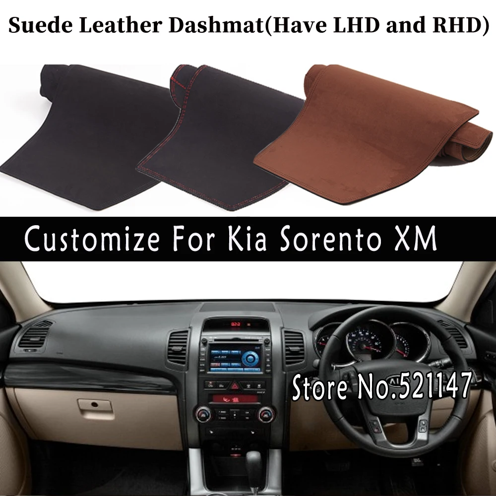 

Accessories Car-styling Suede Leather Dashmat Dashboard Cover Dash Mats Carpet For Kia Sorento XM G2 2009 2010 2011 2012 2013