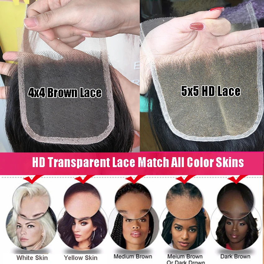 Human Hair Bundles Alibele 6x6 5x5 HD Lace Closure With Bundles Malaysia Body Wave Bundles With Closure Remy Hair Weave 4x4 LaceClosure